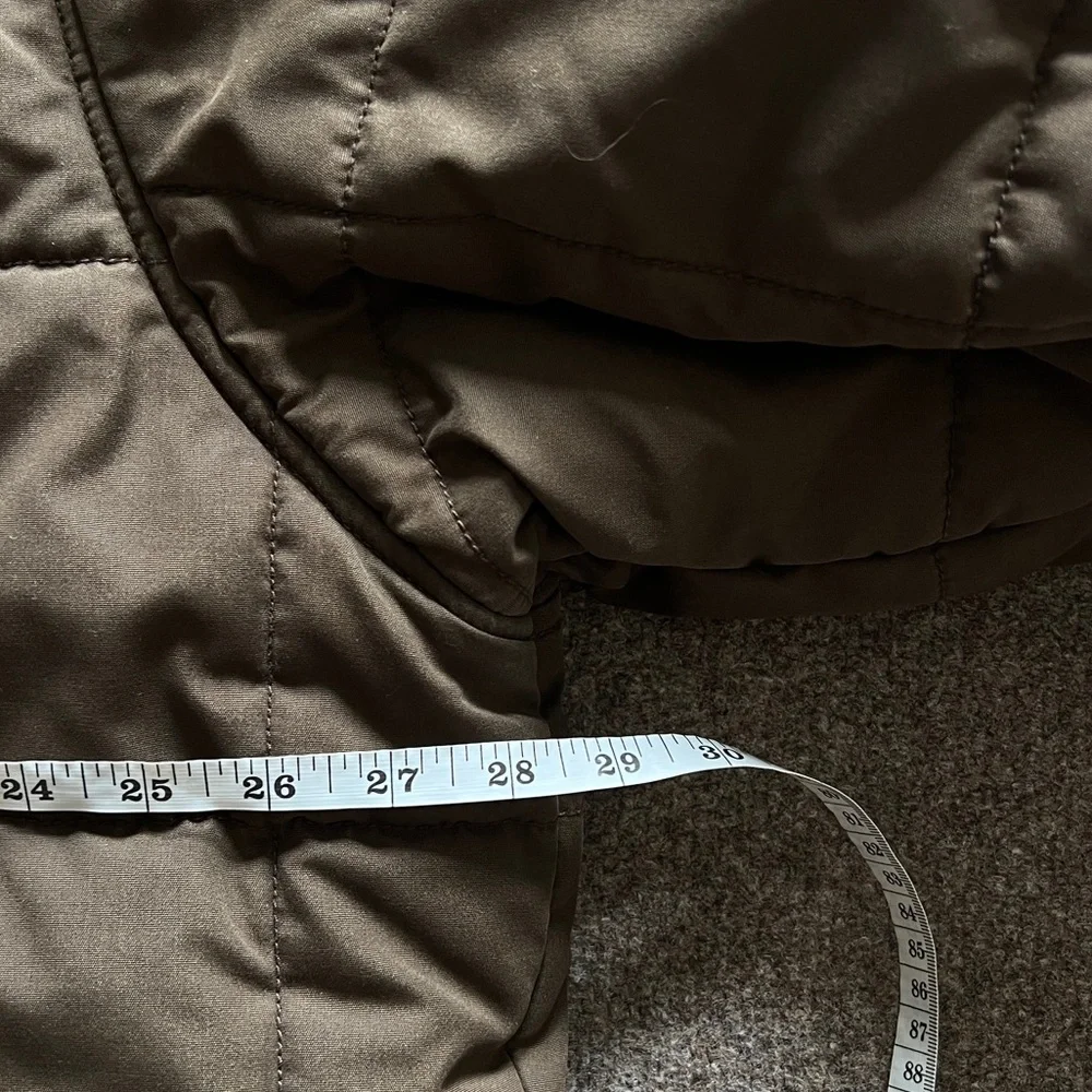 Vintage Y2K Old Navy Olive Green Brown Quilted Puffer Bomber Jacket Men’s XXL_14